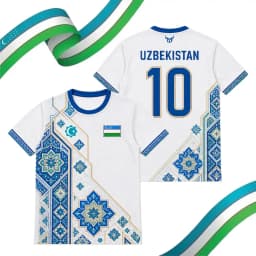 Uzbekistan Flag Print Football Jersey Men's Quick-drying And Breathable Training Uniform T-shirt Traditional Graphic O-neck Top