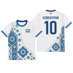 Uzbekistan Flag Print Football Jersey Men's Quick-drying And Breathable Training Uniform T-shirt Traditional Graphic O-neck Top