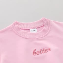 2PCS Baby Girls' Long-Sleeved Alphabet Embroidered Outfit Set Spring Autumn Two-Piece Outfit for Little Girls