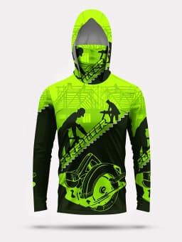 Men Hood Fishing Shirt Long Sleeve Fishing Clothing Fishing T Shirt UV Protection Fishing Shirt Fishing Apparel Quick Dry