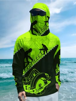 Men Hood Fishing Shirt Long Sleeve Fishing Clothing Fishing T Shirt UV Protection Fishing Shirt Fishing Apparel Quick Dry