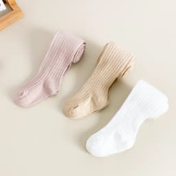 3 Pairs Baby Toddler Leggings Socks Simple and Versatile Spring & Autumn Season's Children's Solid Color Plain Tights for Baby G