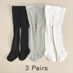 3 Pairs Baby Toddler Leggings Socks Simple and Versatile Spring & Autumn Season's Children's Solid Color Plain Tights for Baby G