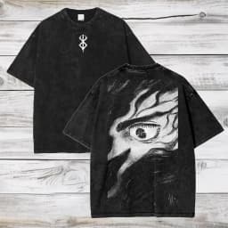 2026 Anime Berserk Cotton TShirt Hip Hop Streetwear T Shirt Guts Washed T-Shirt Summer Men Casual Loose Short Sleeve Harajuku