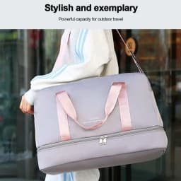 Large Capacity Sports Bag Solid Color Adjustable Shoulder Strap Travel Bag Dry and Wet Multifunctional Gym Bag Gym Fitness