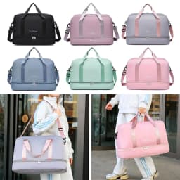 Large Capacity Sports Bag Solid Color Adjustable Shoulder Strap Travel Bag Dry and Wet Multifunctional Gym Bag Gym Fitness