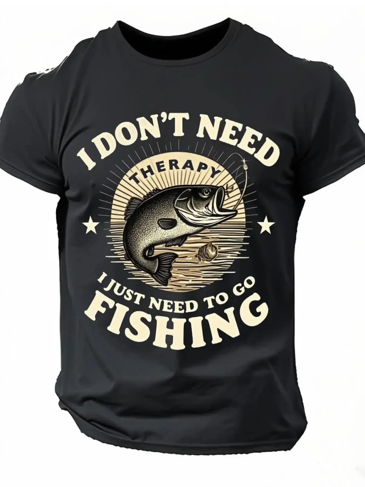 Fashion Men's 3D Letter Printed T-Shirt Outdoor Fishing Sports T Shirt for Men Quick-Drying Round Neck Short Sleeve Tops
