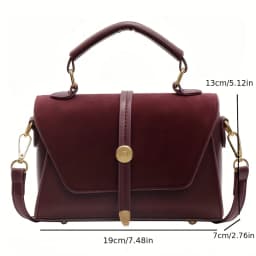Elegant Faux Handbag with Adjustable Strap Golden-Tone Hardware and Flap Closure - Trendy Commuting Hobo Crossbody Bag for Women