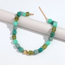 Boho Colorful Acrylic Geometric Square Beads Necklace Fashion Resin Geometry Beaded Collar Necklace 2026 New Jewelry Gifts