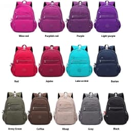 Lightweight Waterproof Nylon Backpack Multi Compartment Casual Daypack Travel Laptop Backpack College School Student Rucksack