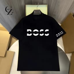 New Premium Cotton Oversized Black Luxury print T-Shirt 2026 Summer Business Casual Graphic Tee for Men Women