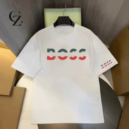 New Premium Cotton Oversized Black Luxury print T-Shirt 2026 Summer Business Casual Graphic Tee for Men Women