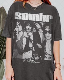 Singer Sombr Graphic Vintage Men Women T Shirt Oversized Streetwear Cotton Short Sleeve Y2k Fashion Female Male Popular Top Tee