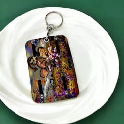Funny Rat Fink 1Pc PU Leather Card Holder Keychain Key Ring Door Lock Access Tags ID Card Case Keychain Card