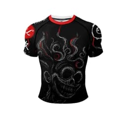 No Gi BJJ Shirts Jiu Jitsu Kickboxing Training Rashguard Compression Sports Gym Blouse Polyester Spandex Hem Rubber for Fitness