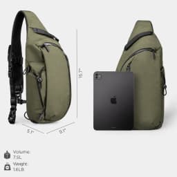Men Sling Chest Bag Waterproof Crossbody Shoulder Backpack Anti Theft Travel Pack Fits 11 Inch Tablet for Outdoor Commute