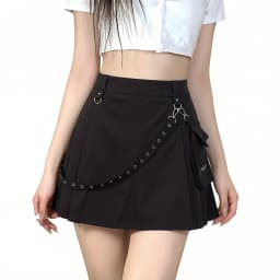Punk Black Skirt Harajuku Gothic High Waist Women Sexy Patchwork Bandage Mini Skirts Female Streetwear