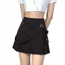 Punk Black Skirt Harajuku Gothic High Waist Women Sexy Patchwork Bandage Mini Skirts Female Streetwear