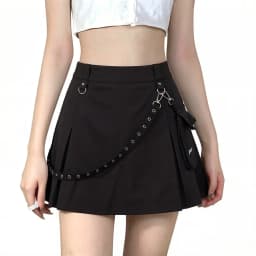 Punk Black Skirt Harajuku Gothic High Waist Women Sexy Patchwork Bandage Mini Skirts Female Streetwear