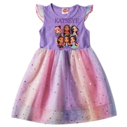 Kpop KATSEYE Costume for Baby Girls Sequin Dress Kids Fashion Wedding Party Princess Frock Children Short Sleeve Casual Dresses
