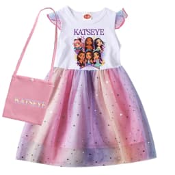 Kpop KATSEYE Costume for Baby Girls Sequin Dress Kids Fashion Wedding Party Princess Frock Children Short Sleeve Casual Dresses