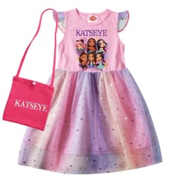 Kpop KATSEYE Costume for Baby Girls Sequin Dress Kids Fashion Wedding Party Princess Frock Children Short Sleeve Casual Dresses