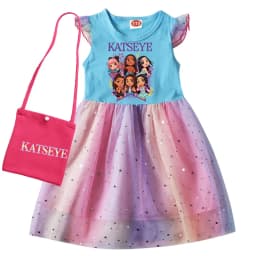 Kpop KATSEYE Costume for Baby Girls Sequin Dress Kids Fashion Wedding Party Princess Frock Children Short Sleeve Casual Dresses