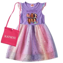 Kpop KATSEYE Costume for Baby Girls Sequin Dress Kids Fashion Wedding Party Princess Frock Children Short Sleeve Casual Dresses