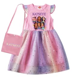Kpop KATSEYE Costume for Baby Girls Sequin Dress Kids Fashion Wedding Party Princess Frock Children Short Sleeve Casual Dresses