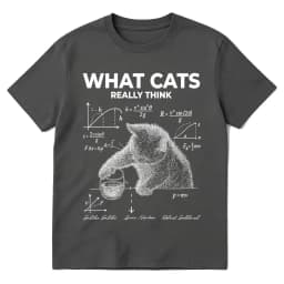 Funny What Cat Really Think T-shirt Physics Quantum Mechanics Print T-shirts Cotton Casual Oversized Short Sleeve T Shirts Tops