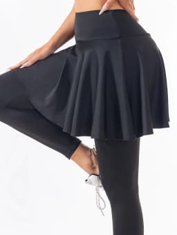 Plus Size Women's Fake Two-Piece Yoga Pants High Waist Quick Dry Sports Pants Running Fitness Leggings With Skirt Overlay