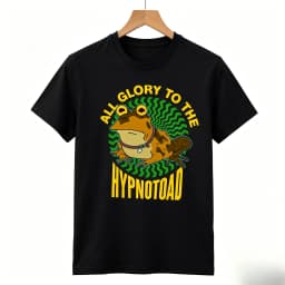 Futurama Hypnotoad T Shirt for Men All Glory To The Hypnotoad Graphic Novelty Tee Casual Short Sleeve Black Cotton Top 2026 New