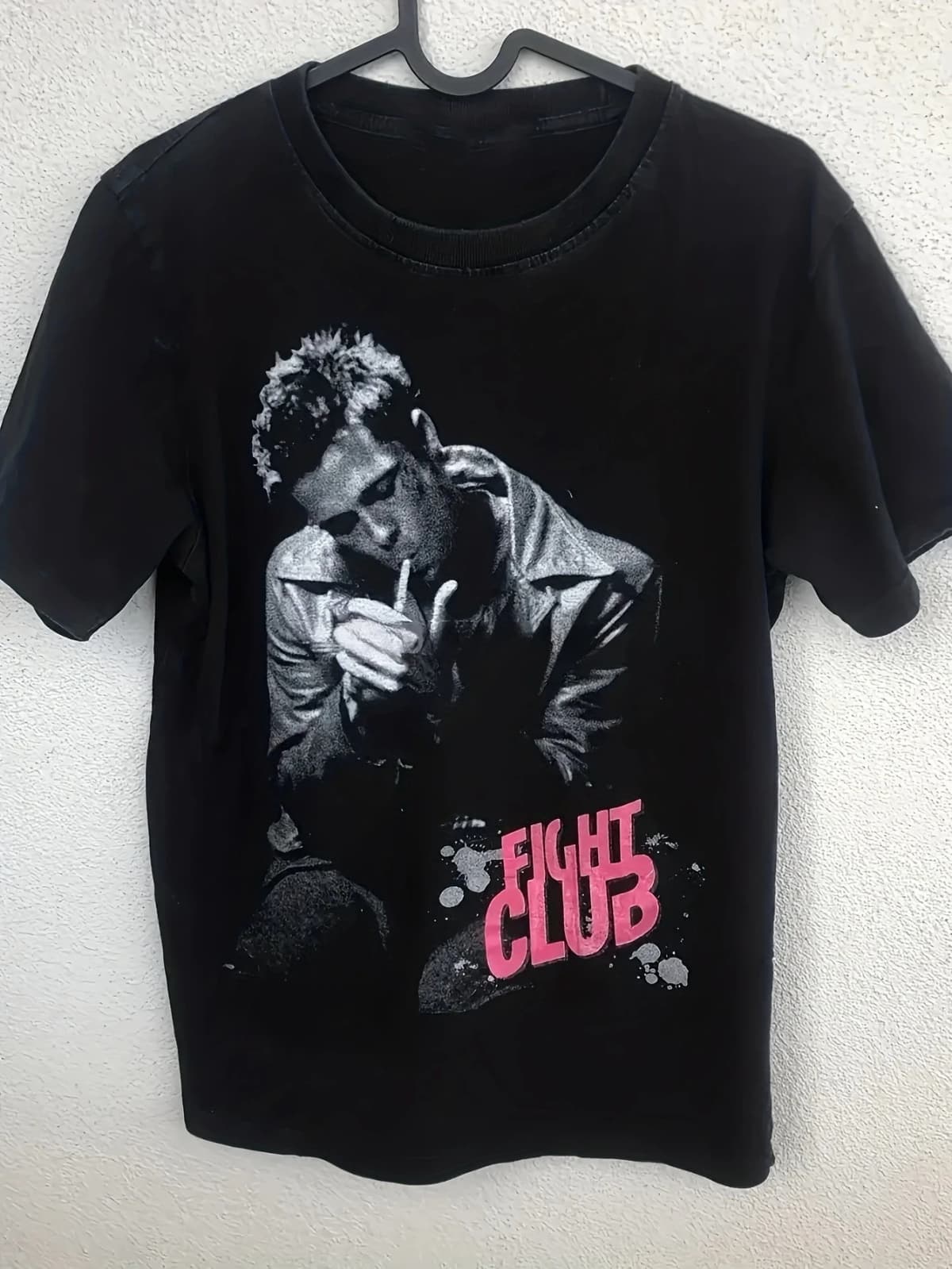 Men's' Fight Club 'Pattern T-shirt - Black Round Neck Style Suitable for Any Season's Eye-catching Printed T-shirt