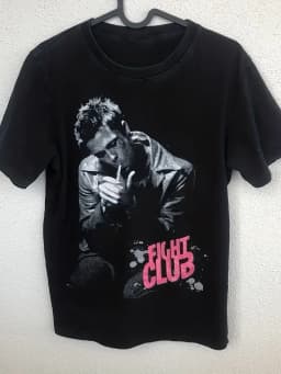 Men's' Fight Club 'Pattern T-shirt - Black Round Neck Style Suitable for Any Season's Eye-catching Printed T-shirt