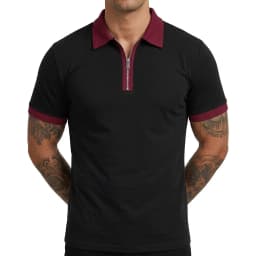 Summer Men's Zipper Short Sleeve Polo Shirts Casual Color Block T-Shirt Lightweight Shirts for Men New Laple Wicking Streetwear