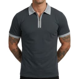 Summer Men's Zipper Short Sleeve Polo Shirts Casual Color Block T-Shirt Lightweight Shirts for Men New Laple Wicking Streetwear