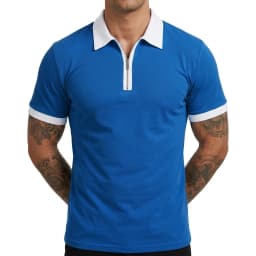 Summer Men's Zipper Short Sleeve Polo Shirts Casual Color Block T-Shirt Lightweight Shirts for Men New Laple Wicking Streetwear