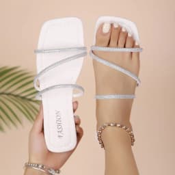 Summer Elegant Square Toe Sexy Flat Slippers Fashionable Best Selling New Comfortable Plus Size Women's Shoes