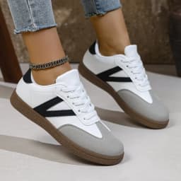 Shoes Woman 2026 Trend Casual Sneakers Comfortable Lace Up Flats Tennis Shoe Breathable Walking Jogging Shoes