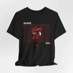Miami Hotline graphic T-shirt Retro Miami 1989 pixel art pure cotton couple's streetwear shirt for all seasons oversized t shirt