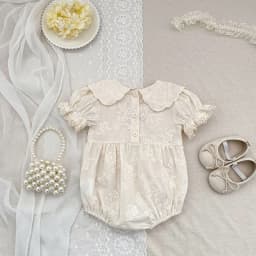 2026 New Summer Newborn Baby Romper Short Sleeved Cotton Embroidered Korean Style Children Sweet Romper Thin Outdoor Clothes