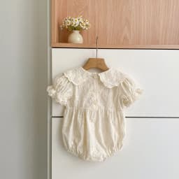 2026 New Summer Newborn Baby Romper Short Sleeved Cotton Embroidered Korean Style Children Sweet Romper Thin Outdoor Clothes