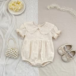 2026 New Summer Newborn Baby Romper Short Sleeved Cotton Embroidered Korean Style Children Sweet Romper Thin Outdoor Clothes