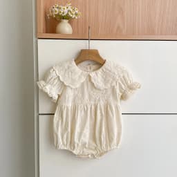 2026 New Summer Newborn Baby Romper Short Sleeved Cotton Embroidered Korean Style Children Sweet Romper Thin Outdoor Clothes