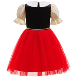 Kids Pinocchio Princess Dress Costume Classic Storybook Character Outfit with Hat Bow Gloves Long Nose for Halloween Dress Up