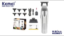 Kemei 3023-702 Zero Gapped Cordless Hair Trimmer Professional Hair Clipper Men Barber Rechargeable Finish Hair Citing Machine