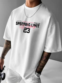 New Men's Tokyo JDM Supra T-Shirt Speeding Limit Victory Print Streetwear Crew Neck Short Sleeve Polyester Tops S-XXL