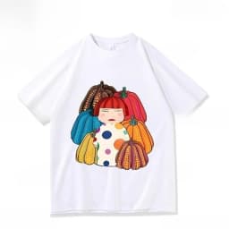 Yayoi Kusama T-shirt Japanese Artist Pop Art Polka Dot Pumpkin Infinity Mirrors Crewneck Casual Streetwear Y2k Tees