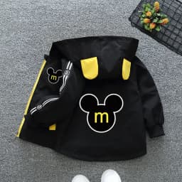 Spring Autumn Baby Boys Girls Hooded Jacket Fashion Solid Letter Print Outerwear for 1-6 Years Kids Children Windbreaker Coat