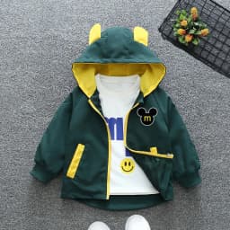 Spring Autumn Baby Boys Girls Hooded Jacket Fashion Solid Letter Print Outerwear for 1-6 Years Kids Children Windbreaker Coat